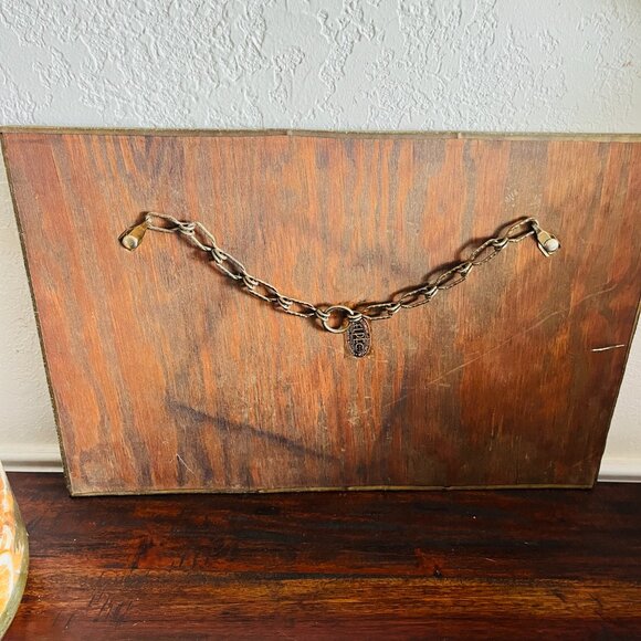 Vintage Art Repurposed Coal Box Brass Gallery Wall 15x10 Cottagecore Colonial -2 - Picture 9 of 10
